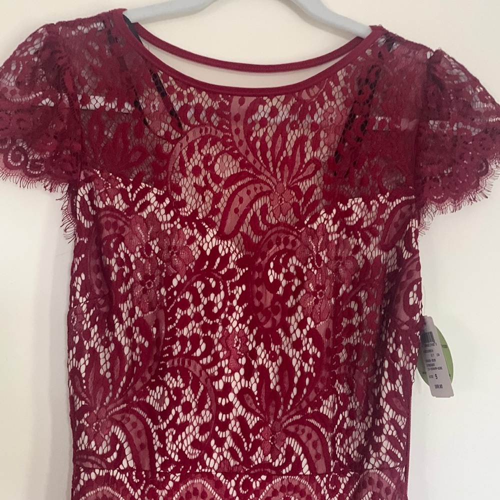 Red lace formal dress